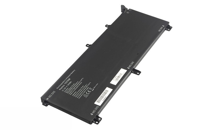 Dell Precision M3800 Mobile Workstation XPS 15 9530 Battery (P/N: 0H76MY 245RR 7D1WJ H76MV T0TRM Y758W)11.1V 61Wh – Front view top 45° angle