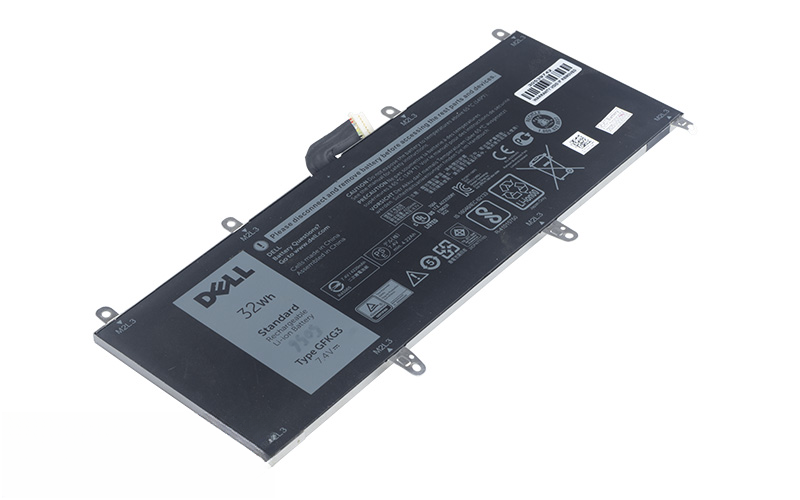 Dell Venue 10 Pro 5056 Battery WH96V 0VN25R GFKG3 (7.4V 32Wh 2-Cell Li-Poly) – Front view top 45° angle