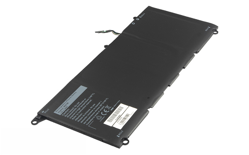 Dell XPS 13 9343 9350 Battery - 7.4V 56Wh 4-Cell Li-Polymer (P/N: JD25G 90V7W RWT1R 0N7T6 5K9CP) – Front view top 45° angle