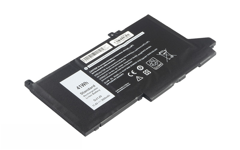 DJ1J0 0G74G PGFX4 Battery for Dell Latitude E7280 E7380 E7480 E7290 E7390 E7490 (11.4V 41Wh 3-Cell Li-Poly) – Front view top 45° angle