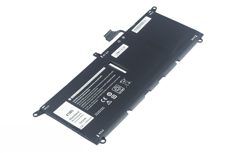 DXGH8 0H754V G8VCF Battery for Dell XPS 13 9370 (7.4V 41Wh 4-Cell Li-Poly) – Front view top 45° angle
