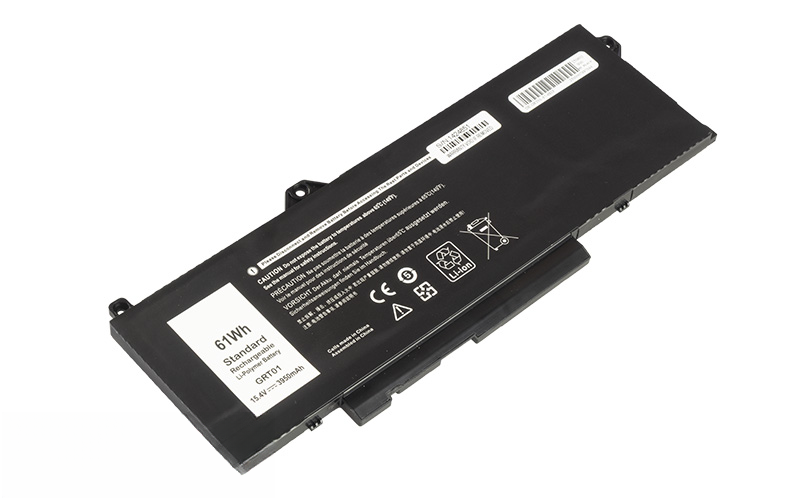 GRT01 0P3TJ R05P0 Battery for Dell Latitude 5421 5431 5521 3561 Precision 3561 3571 3581 3470 (15.4V 3950mAh/61Wh 4-Cell Li-Poly) – Front view top 45° angle