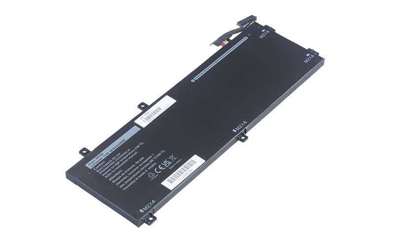 H5H20 Battery for Dell Inspiron 7590 7591 Precision 5510 5520 5530 5540 XPS 15 9550 9560 9570 9590 (11.55V 55Wh 3-Cell Li-Poly) – Front view top 45° angle