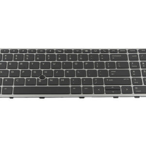 HP EliteBook 850 G5 ZBook 15u G5 G6 Keyboard (with backlit keys, center track point and silver frame) – Front view – keys & layout