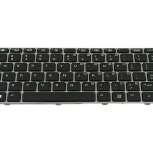 HP Elitebook Folio 1040 G3 Keyboard with Silver Frame – Front view – keys & layout
