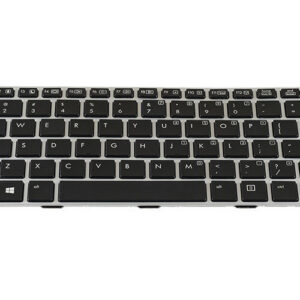 HP EliteBook Revolve 810 G1 Keyboard (back-lit) with silver frame – Front view – keys & layout