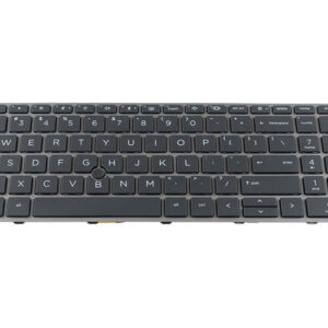 HP ZBook Fury 17 G7 G8 Keyboard with silver frame (with backlit keys and center track point) – Front view – keys & layout