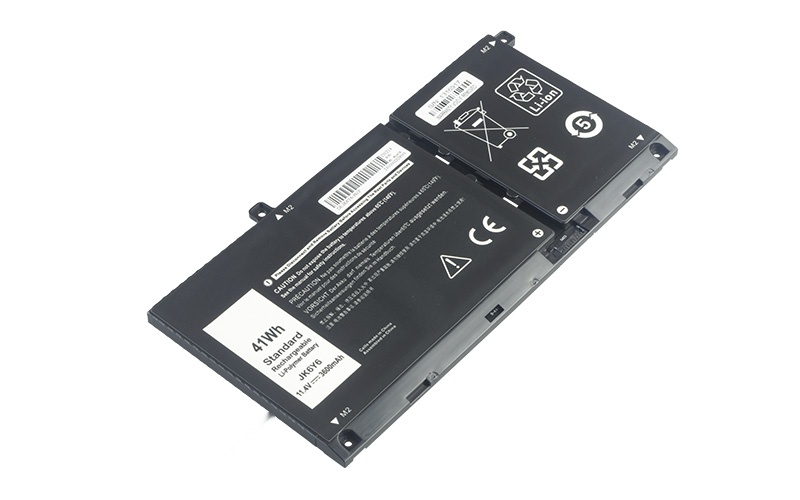 JK6Y6 H5CKD Battery for Dell Inspiron 14 5401 5409 15 5501 5502 Latitude 3410 3510 (11.4V 41Wh 3-Cell Li-Poly) – Front view top 45° angle