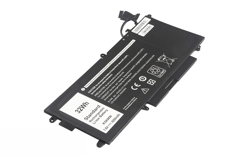 K5XWW 6CYH6 725KY Battery for Dell Latitude 5289 12 inch 2-in-1 7390 13 inch 2-in-1 (7.6V 55Wh 4-Cell Li-Poly) – Front view top 45° angle