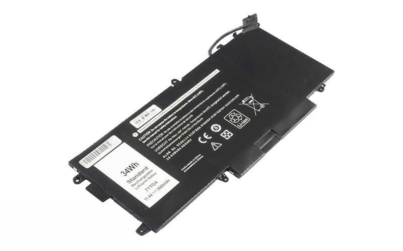 K5XWW 71TG4 Battery for Dell Latitude 5289 7389 7390 2-in-1 (11.1V 33Wh 3-Cell Li-Poly) – Front view top 45° angle