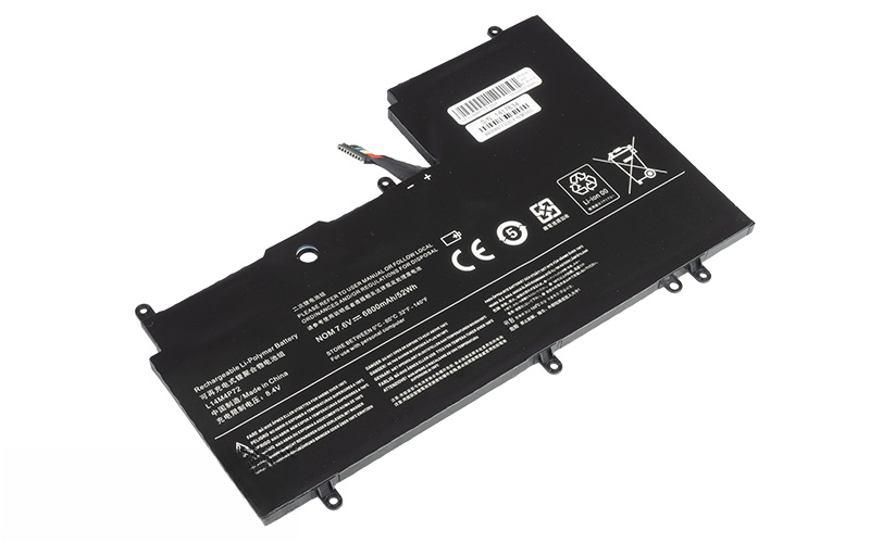 L14M4P72 L14S4P72 Battery for Lenovo Yoga 700-14ISK (7.6V 52WH 4-Cell Li-Poly) – Front view top 45° angle