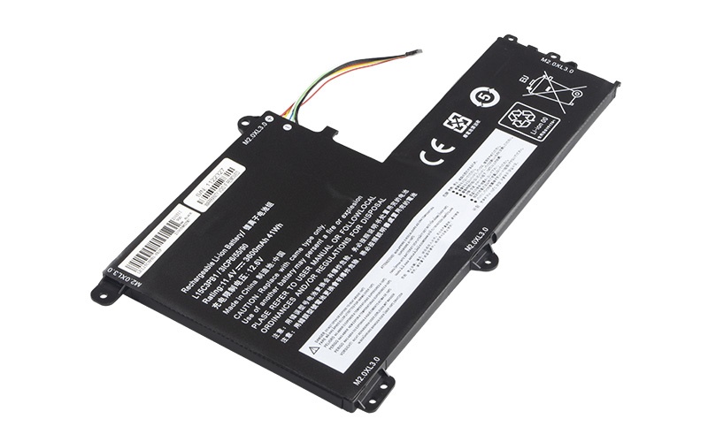 L15C3PB1 L15L3PB0 Battery for Lenovo IdeaPad Flex 4-1470 7000-13AST 7000-14IKBR (11.4V 40Wh 3-Cell Li-Poly) – Front view top 45° angle