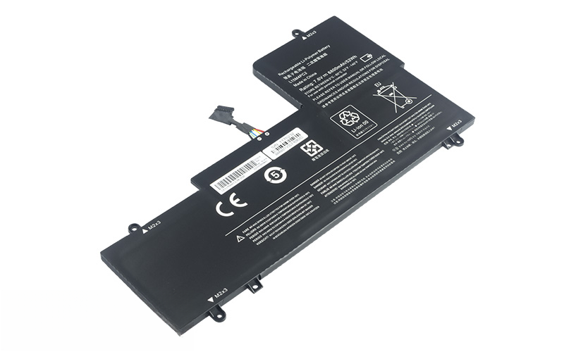 L15L4PC2 L15M4PC2 Battery for Lenovo Yoga 710-15ISK 710-15IKB 710-14IKB 710-14ISK (7.6V 52Wh 4-Cell Li-Poly) – Front view top 45° angle