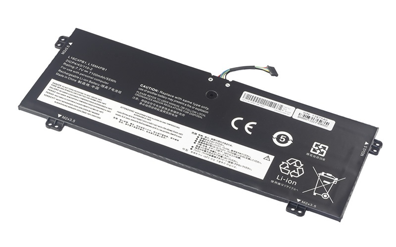 L16C4PB1 bL16L4PB1 L16M4PB1 Battery for Lenovo YOGA 720-13IKB 720-13IKBR 730-13IKB 730-13IWL (7.7V 55Wh 4-Cell Li-Poly) – Front view top 45° angle