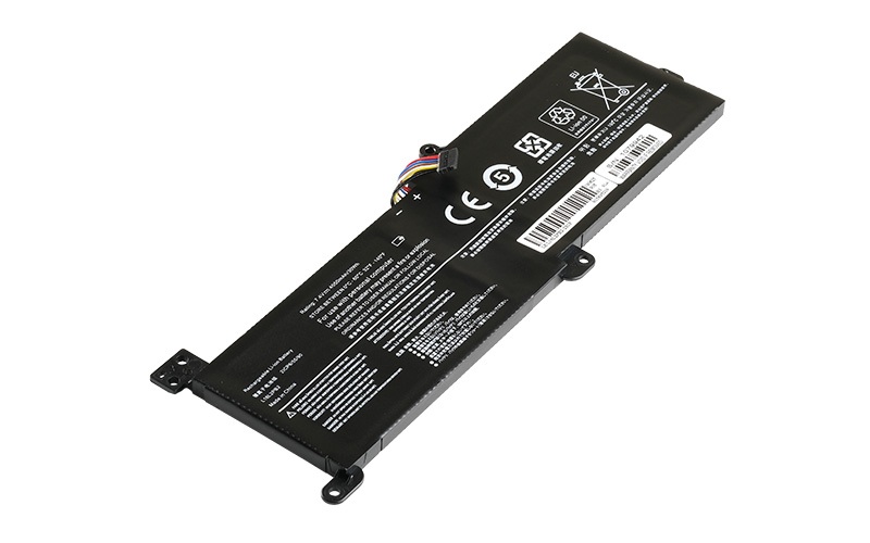 L16L2PB1 L16L2PB2 L16S2PB2 L16L2PB3 L16C2PB2 Battery for Lenovo IdeaPad 320-14iap 320-14ast 320-15iap 320-15ast 320-15abr (7.6V 34Wh 2-Cell Li-Polymer) – Front view top 45° angle