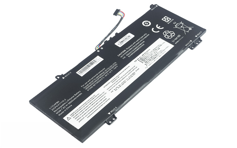 L17C4PB0 5B10Q16067 5B10Q16066 Battery for Lenovo IdeaPad 530S-15ikb 530S-14ikb Flex 6-14ikb (7.6V 44Wh 4-Cell Li-Poly) – Front view top 45° angle