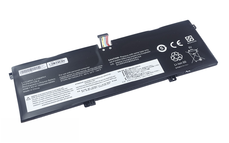 L17C4PH1 L17M4PH2 L17M4PH1 L17M4PH3 Battery for Lenovo Yoga C930-13IKB (7.6V 58Wh 4-Cell Li-Poly) – Front view top 45° angle