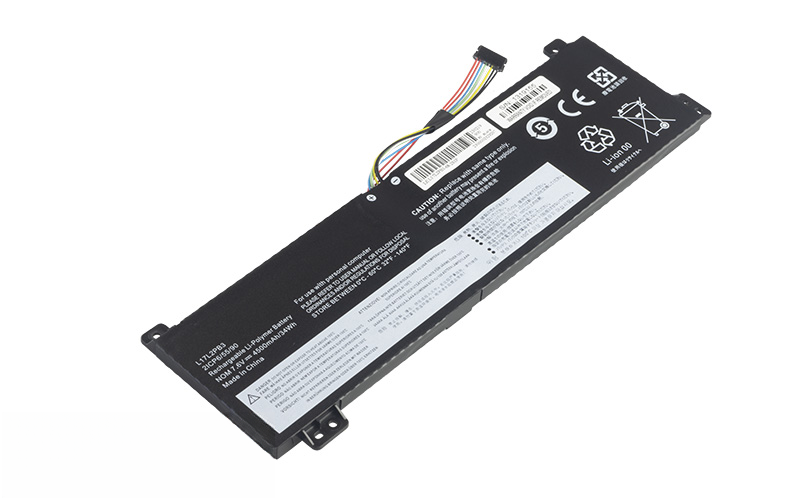 L17L2PB3 L17M2PB3 L17C2PB3 L17L2PB4 Battery for Lenovo V130-15IGM V130-15IKB V330-15IKB (7.6V 34Wh 2-Cell Li-Poly) – Front view top 45° angle