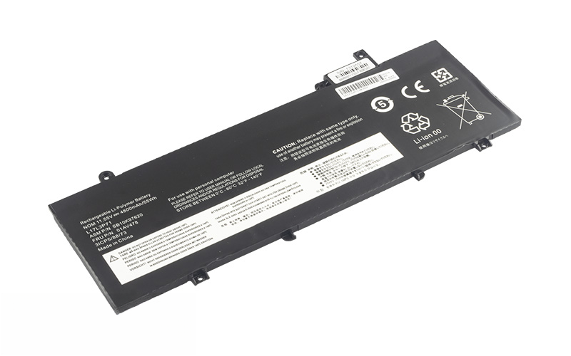 L17L3P71 L17M3P72 01AV480 01AV479 Battery for Lenovo ThinkPad T480S (11.55V 54Wh 3-Cell Li-Poly) – Front view top 45° angle