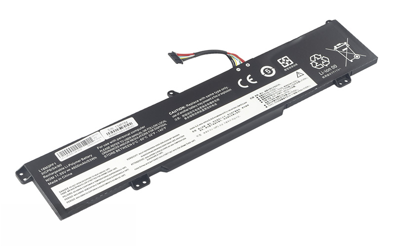 L18C3PF1 L18M3PF1 Battery for Lenovo IdeaPad L340-15IRH L340-17IRH (11.55V 53Wh 3-Cell Li-Poly) – Front view top 45° angle
