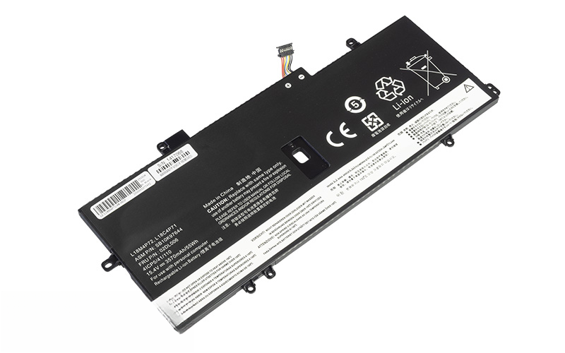 L18C4P71 L18M4P72 L18L4P71 Battery for Lenovo ThinkPad X1 Carbon Gen 7 Gen 8 ThinkPad X1 Yoga Gen 4 (15.4V 55Wh 4-Cell Li-Poly) – Front view top 45° angle