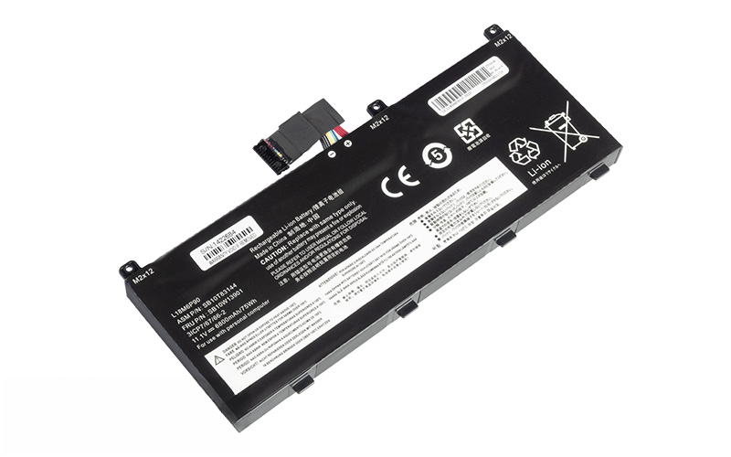 L18C6P90 L18M6P90 02DL028 SB10K97664 Battery for Lenovo ThinkPad P53 Type 20QN 20QQ (11.1V 75Wh 6-Cell Li-Poly) – Front view top 45° angle
