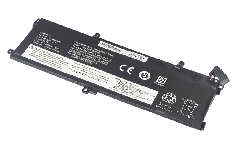 L18M3P71 Battery for Lenovo ThinkPad T15 Gen 1 Type 20S7 T590 Type 20N5 20N4 P53s Type 20N6 (11.55V 54Wh 3-Cell Li-Poly) – Front view top 45° angle