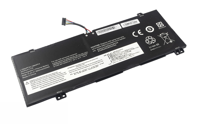 L18M4PF3 SB10W67200 L18C4PF3 Battery for for Lenovo Flex-14API Flex-14IWL IdeaPad C340-14API C340-14IWL (15.4V 49Wh 4-Cell Li-Poly) – Front view top 45° angle