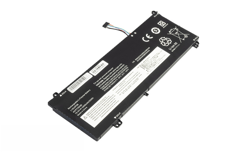L19C4PDB L19M4PDB L20M4PDB Battery for Lenovo ThinkBook 14 G2 ITL 15 G2 ITL 14 G3 ACL 15 G3 ACL (15.4V 56Wh 4-Cell Li-Poly） – Front view top 45° angle