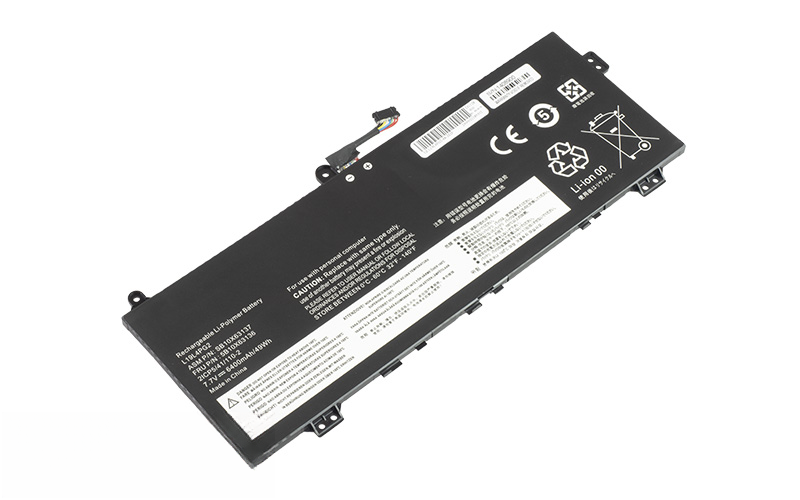 L19D4PG2 L19M4PG2 SB10X63140 Battery for Lenovo IdeaPad Flex 5-1470 5-1570 Flex 5 Chromebook 13IML05 (7.7V 49Wh 4-Cell Li-Poly) – Front view top 45° angle
