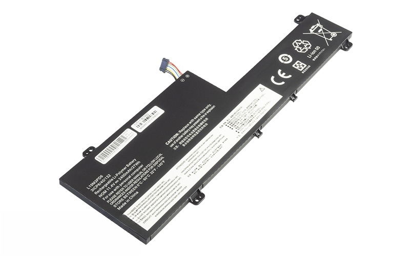 L19M3PD6, L19D3PD6, L19L3PD6, L19C3PD6 Battery for Lenovo IdeaPad Flex 5 14ITL05 14ALC05 (11.4V 27Wh 3-Cell Li-Poly) – Front view top 45° angle