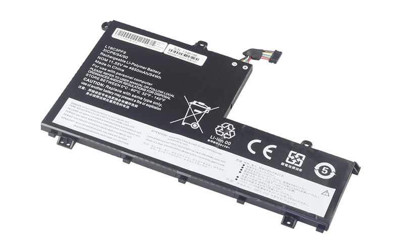 L19M3PF1 L19C3PF1 L19L3PF8 Battery for Lenovo ThinkBook 14-IIL 14-IML 15-IIL 15-IML (11.55V 54Wh 3-Cell Li-Poly) – Front view top 45° angle