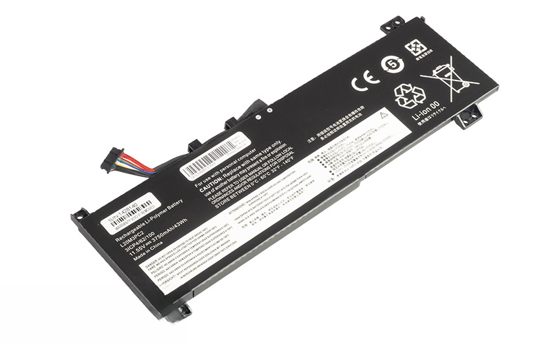 L20C3PC2 L20M3PC2 Battery for Lenovo IdeaPad Gaming 3 15IHU6/15ACH6 (11.55V 43Wh 3-Cell Li-Poly) – Front view top 45° angle