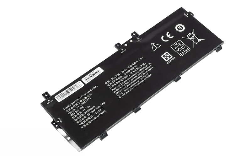 L20M3P71 L20C3P71 L20L3P71 L20D3P71 Battery for Lenovo ThinkPad X13 Yoga Gen 2 Type 20W8 20W9 (11.55V v39Wh 3-Cell Li-Poly) – Front view top 45° angle