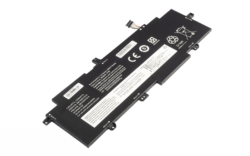 L20M4P72 L20L4P72 L20C4P72 L20D4P72 Battery for Lenovo ThinkPad T14s Gen 2 (15.4V 51Wh 4-Cell Li-Poly) – Front view top 45° angle
