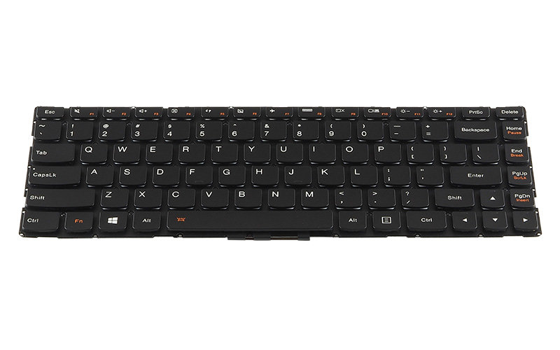 Lenovo IdeaPad 100S-14IBR Keyboard with backlit keys – Front view – keys & layout