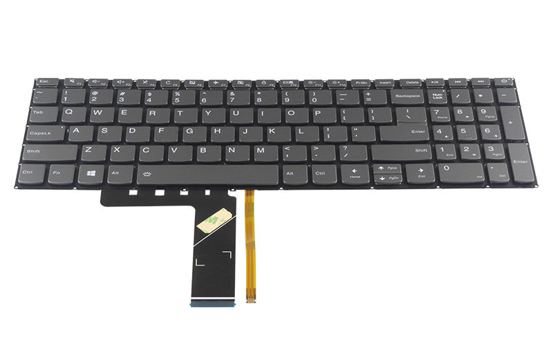 Lenovo IdeaPad 520-15ikb Keyboard - Power button at top-right corner – Front view – keys & layout