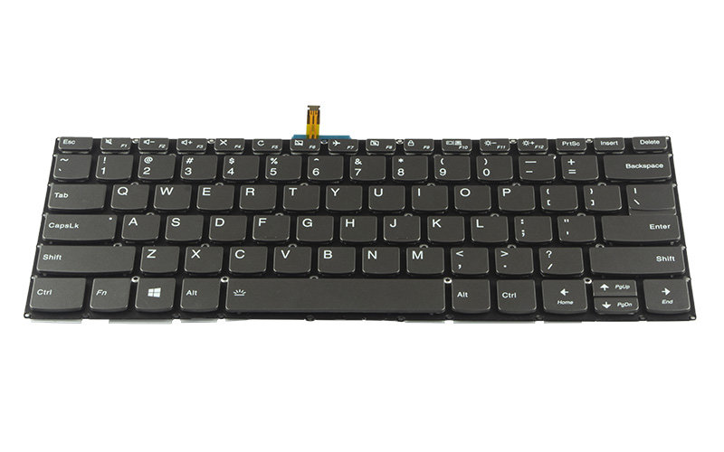 Lenovo YOGA 520-14ikb Model 81C8 Keyboard - No Top Frame - [Delete] Button at Top-Right Corner – Front view – keys & layout