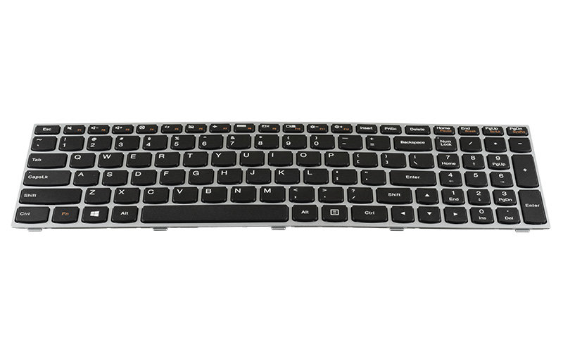 Lenovo Z50-70 Keyboard – Front view – keys & layout