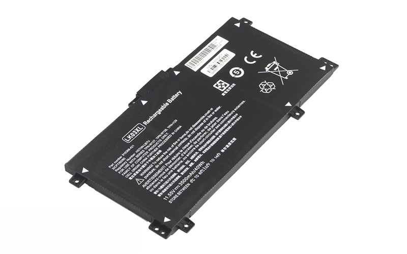 LK03XL HSTNN-UB7I 916814-855 Battery for HP Envy 17m 17m-AE0XX (11.55V 39Wh 3-Cell Li-Polymer) – Front view top 45° angle