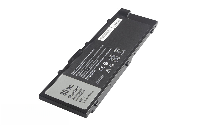 MFKVP RDYCT T05W1 Battery for Dell Precision 15-7520 15-7510 17-7710 17-7720 M7510 M7710 (11.4V 80Wh 3-Cell Li-Polymer) – Front view top 45° angle