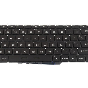 MSI GS65 Stealth Thin 8RE 8RF Keyboard (with multi-colour backlit keys) – Front view – keys & layout