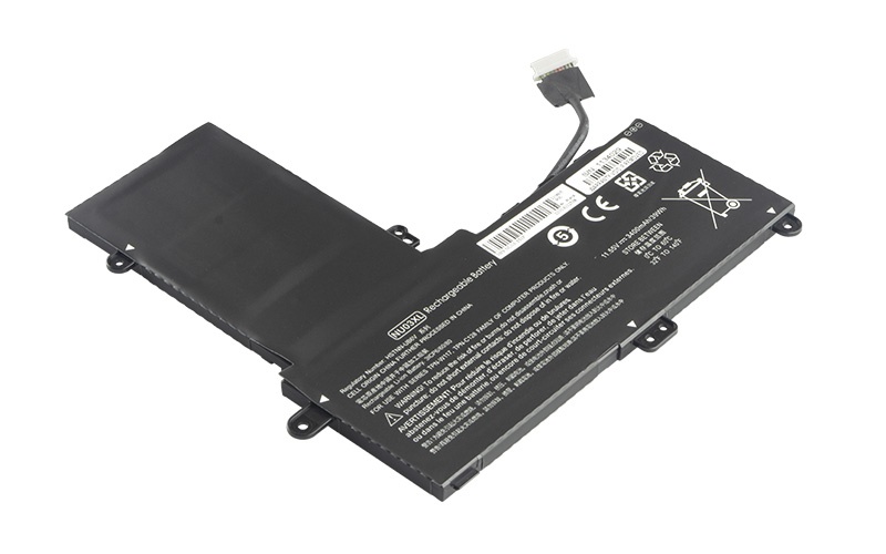 NU03XL 843536-541 844201-855 HSTNN-UB6V Battery for HP X360 11-ab009la Pavilion x360 11-u104tu 11-u111tu (11.55V 39Wh 3-Cell Li-Polymer) – Front view top 45° angle