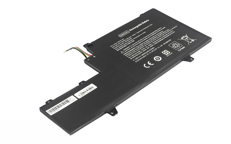 OM03XL 863167-171 HSTNN-IB70 863167-171 Battery for HP EliteBook X360 1030 G2 (11.55V 54Wh 3-Cell Li-Poly) – Front view top 45° angle