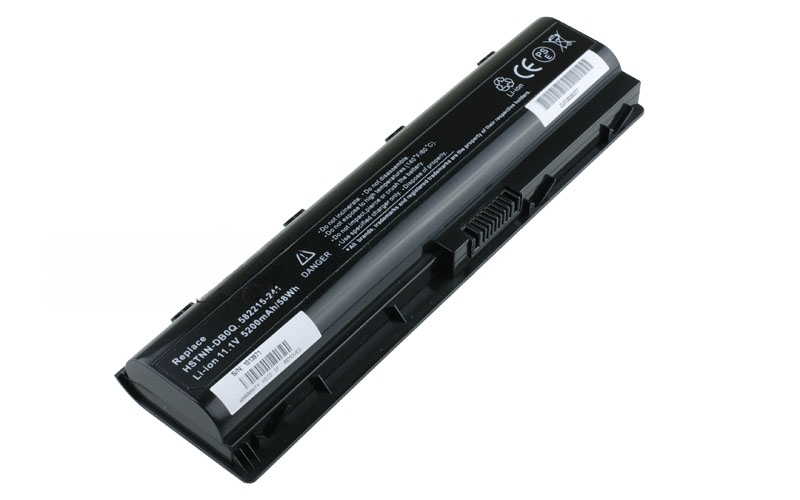11.1V 5200mAh/58Wh 6-Cell Battery for HP TouchSmart TM2 TM2-1000 TM2-2000 TM2-2100 TM2t (P/N: 582215-241 586021-001 HSTNN-DB0Q HSTNN-XB0Q WD547AA) – Front view top 45° angle