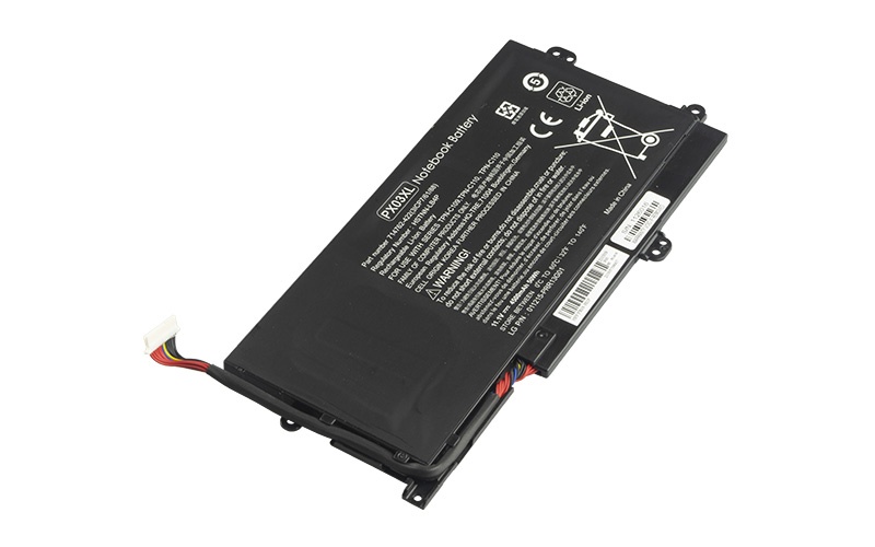 PX03XL 714762-241 HSTNN-LB4P Battery for HP Envy 14 Sleekbook Envy 14 Touchsmart M6-k (11.1V 38Wh 3-Cell Li-Poly) – Front view top 45° angle