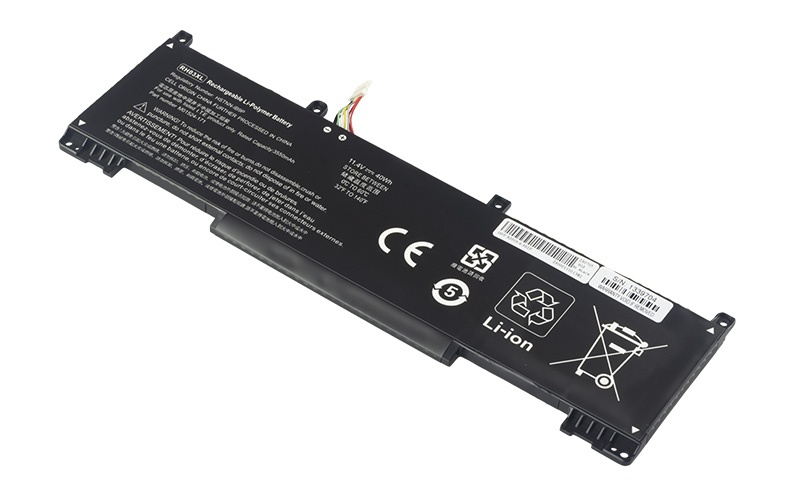 RH03XL Battery for HP ProBook 430 G8 450 G8 450 G9 455 G8 650 G8 (11.4V 40Wh 3-Cell Li-Poly) – Front view top 45° angle