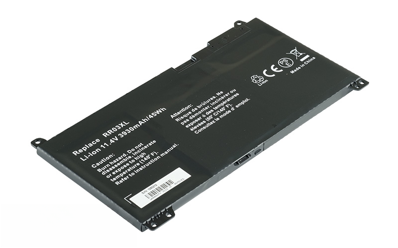 RR03XL 851610-850 HSTNN-Q02C 851477-541 Battery for HP ProBook 430 G4 440 G4 450 G4 (11.4V 45Wh 3-Cell Li-Polymer) – Front view top 45° angle