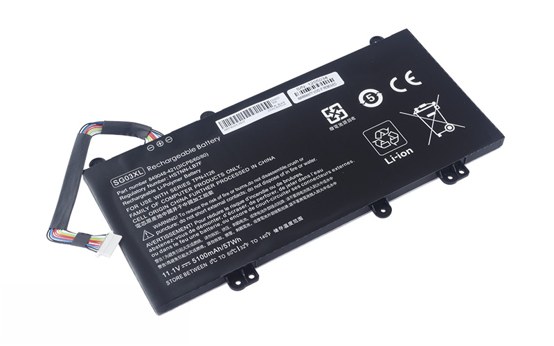 SG03XL 849314-850 849048-421 SG03041XL Battery for HP Envy M7-U Series Envy 17-u110nr (11.1V 57Wh 3-Cell Li-Poly) – Front view top 45° angle