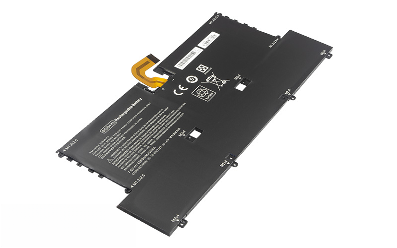 SO04XL 843534-1C1 844199-855 HSTNN-IB7J Battery for HP Spectre 13-v000 (7.6V 35Wh 4-Cell Li-Poly) – Front view top 45° angle